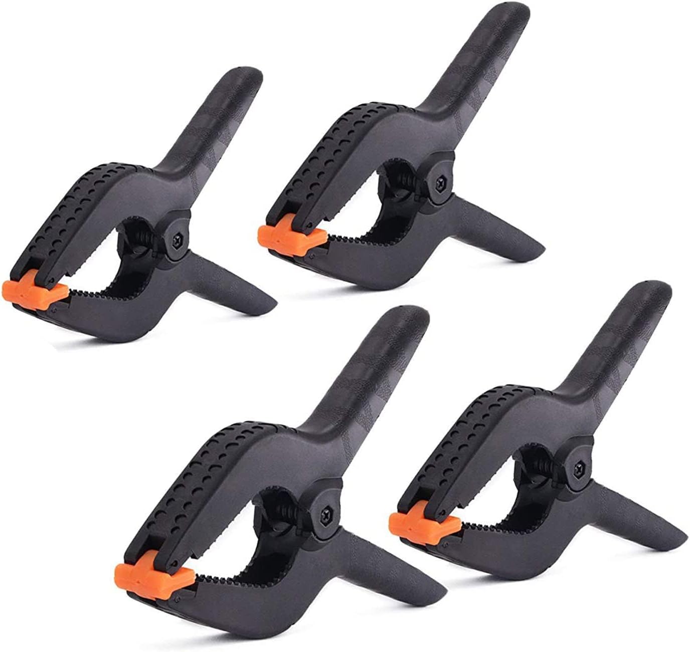 4 Pcs 3" 7.6cm Plastic Spring Clamps Extra Strength and Grip Clips Textured Handles Ideal for DIY Projects, Tarpaulin, Garden, Market Stall, Background Muslin, Canvas Paper, Photo Studios, Arts Crafts