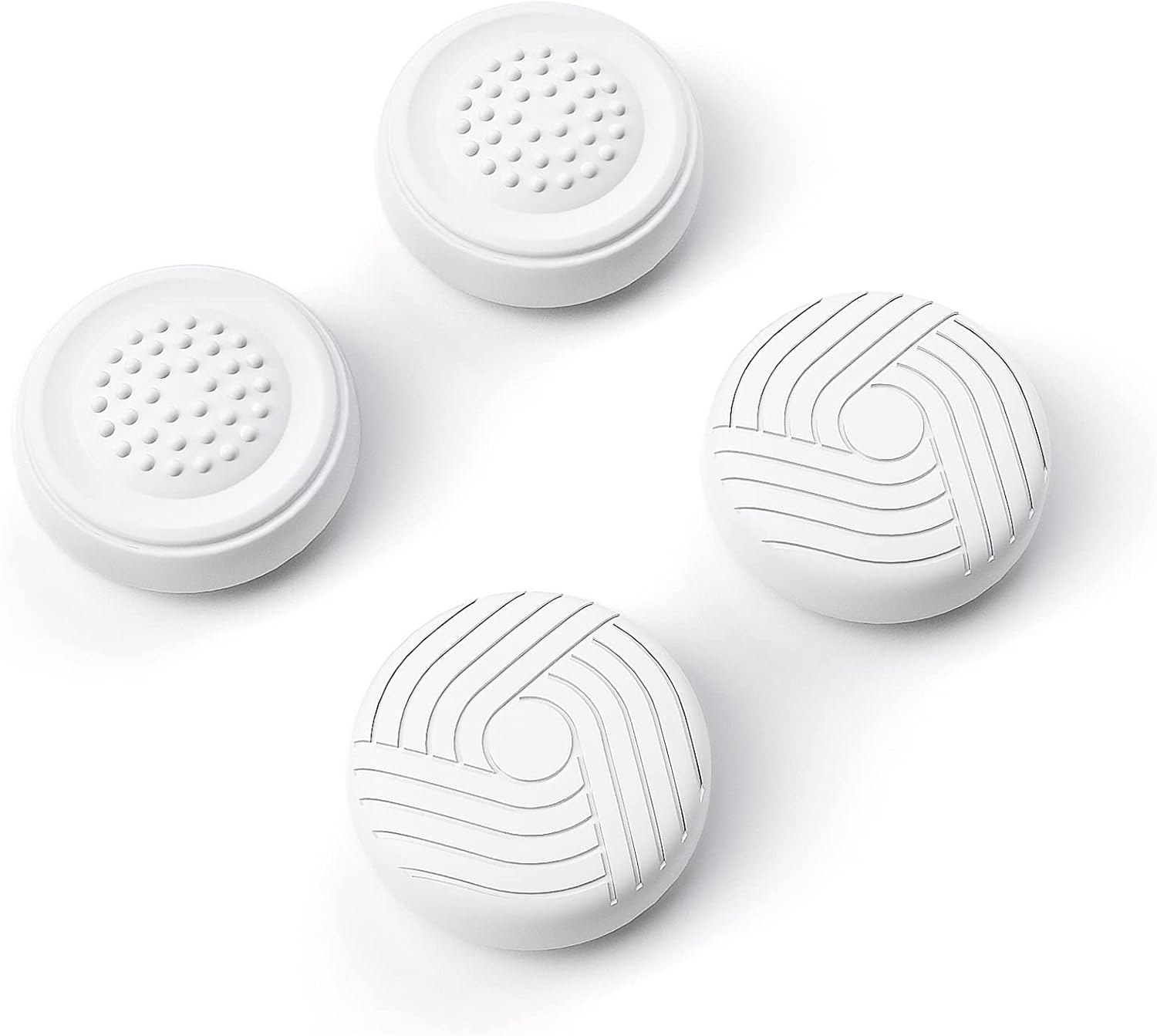 PlayVital Thumb Grip Caps for Steam Deck LCD, Silicone Thumbsticks Grips Joystick Caps for Steam Deck OLED - Samurai & Guardian Edition White