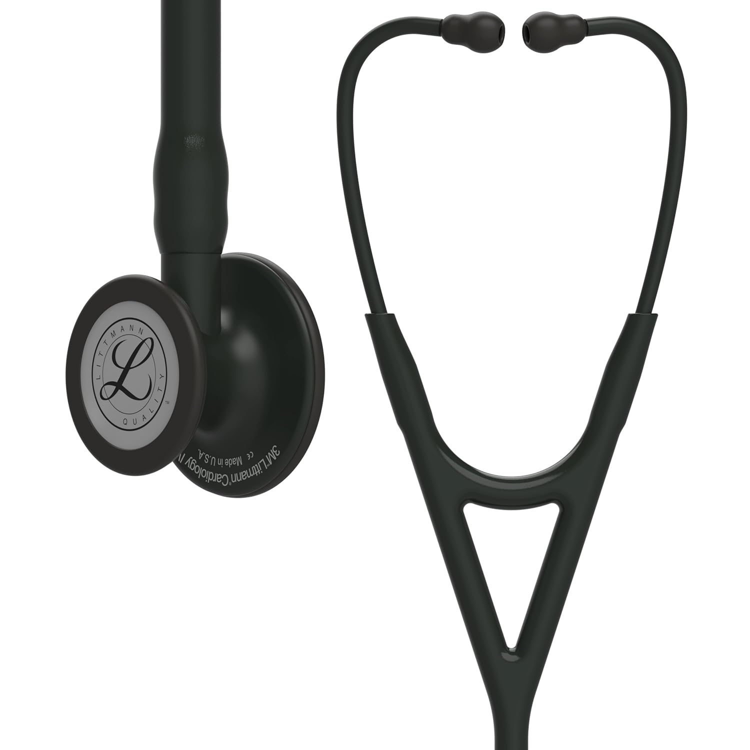 3M Littmann Cardiology IV Diagnostic Stethoscope, 6163, More Than 2X as Loud, Weighs Less, Stainless Steel Black-Finish Chestpiece, 27" Black Tube, Stem, and Headset