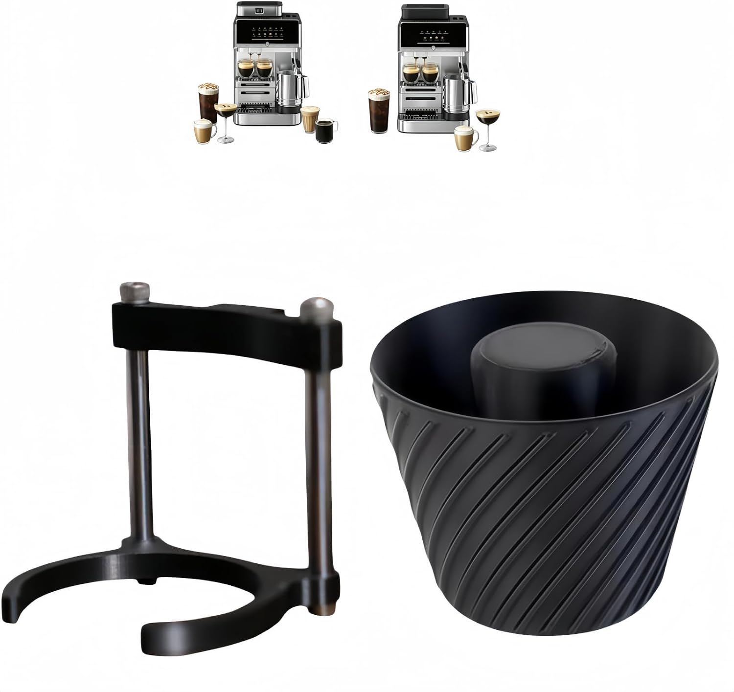 Coffee Paper Press Filter Cup Holder Set, Compatible with Xbloom Studio, 3D Printed Brewing Accessory Bundle, for Home Countertop Coffee Preparation (black)