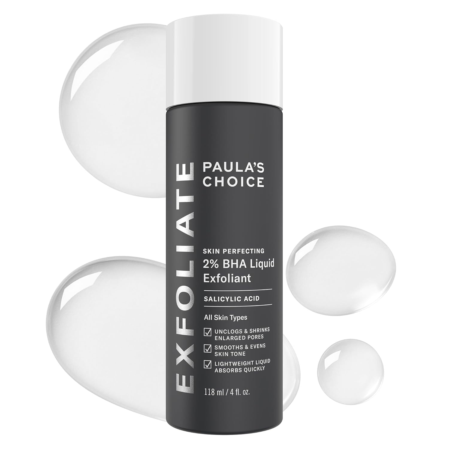 Paula's Choice SKIN PERFECTING 2% BHA Liquid Exfoliant Polish, Salicylic Acid Facial Exfoliator Polish for Enlarged Pores, Wrinkles & Fine Lines, Suitable for Blackhead-Prone Skin, Fragrance-Free