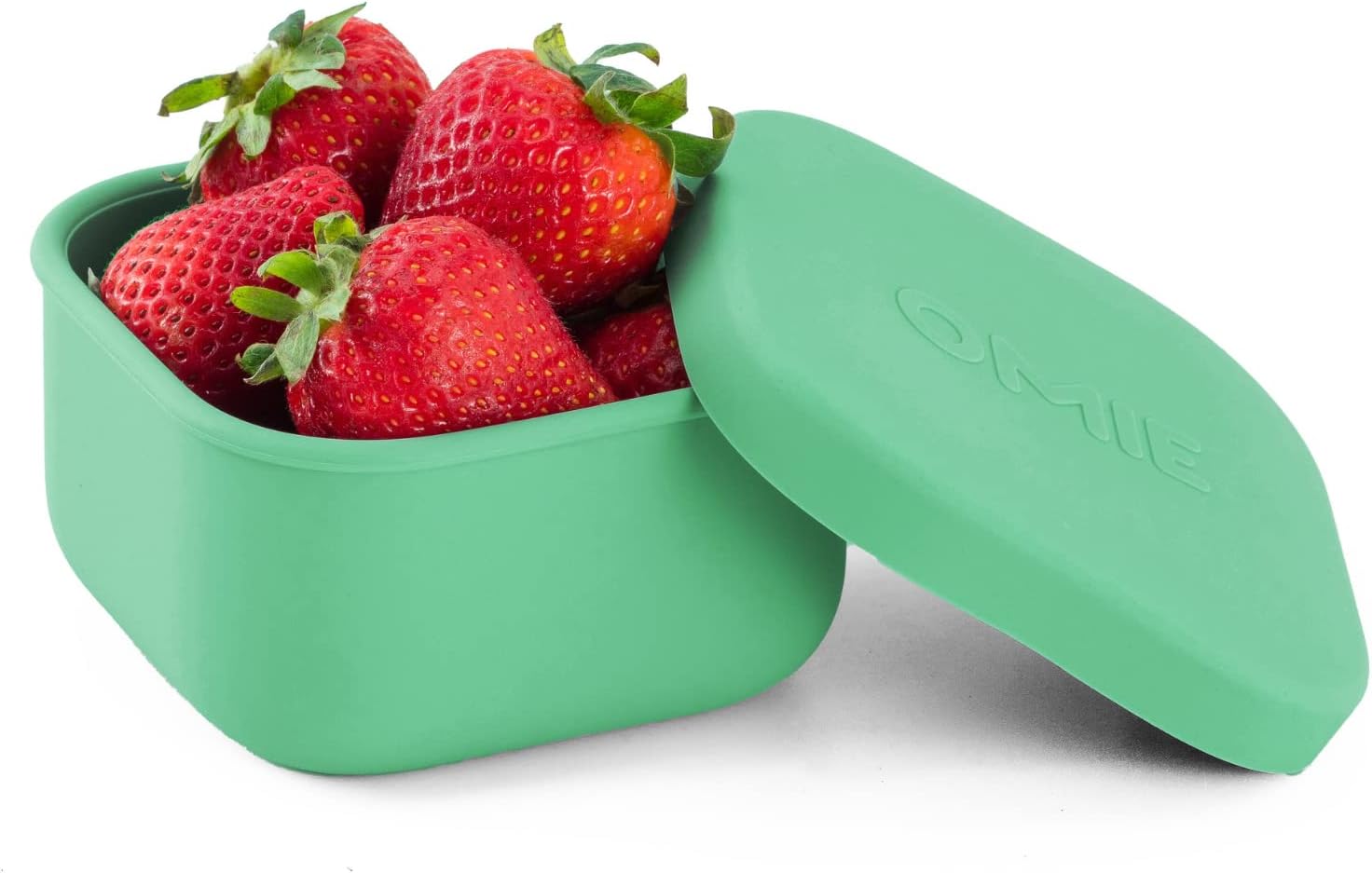 OmieBox Silicone Leakproof Snack Containers To Go, Food Storage Containers with Lid, School Lunch Bento Container - BPA Free, Airtight, Dishwasher and Freezer Safe, Oven Safe - 9.4 ounces Green