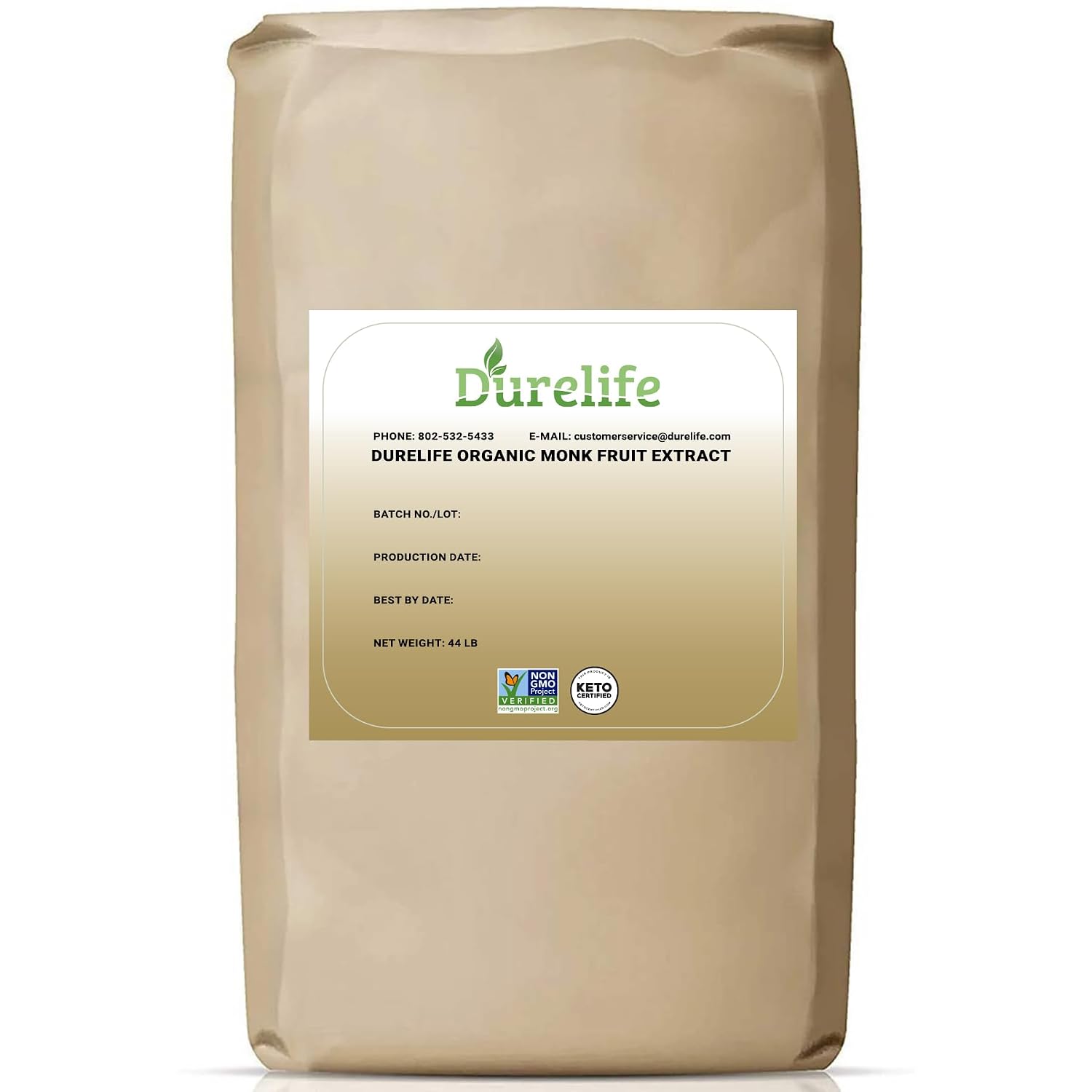 DureLife Organic 100% Pure Monk Fruit Sweetener, No Erythritol, 704 Oz