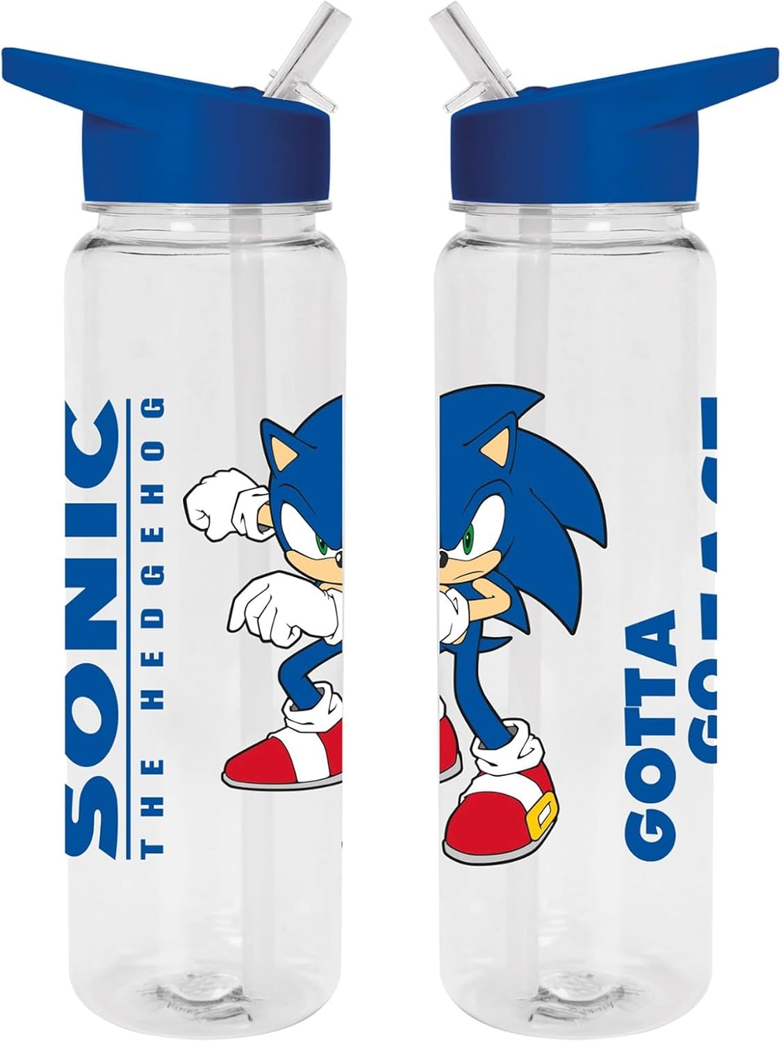 Sonic the Hedgehog Water Bottle (Gotta Go Fast Design) 700ml Plastic Water Bottle, Girls Water Bottle, Boys Water Bottle, Kids Water Bottle - Official Merchandise