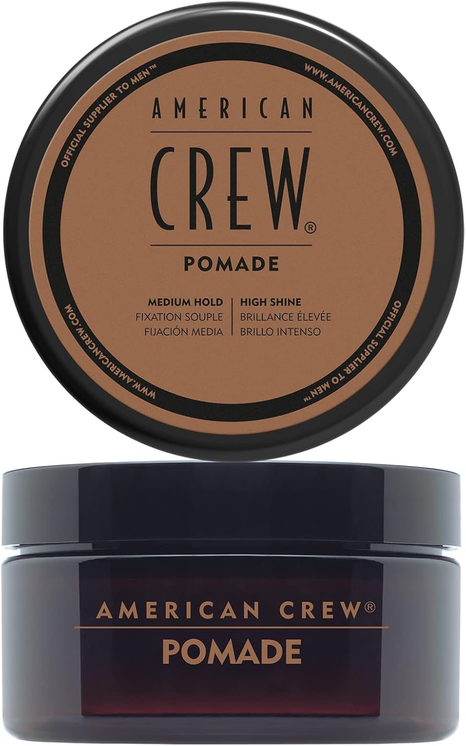 American Crew Pomade with Medium Hold and High Shine, Gifts for Men, for Shape and Control, Water-Based Pomade, Hair Styling for Men - 85 g
