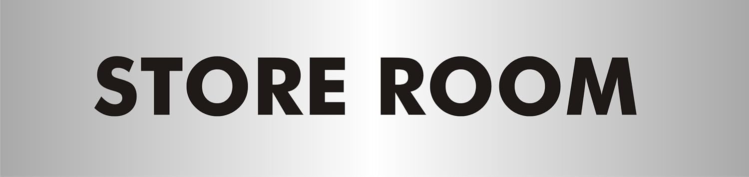 Seco Store Room Sign, 190mm x 45mm - 2mm Brushed Aluminium Effect Acrylic