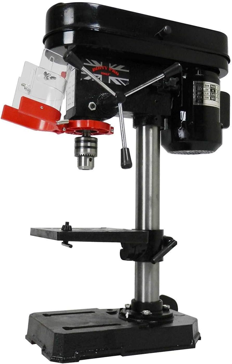 dirty pro tools Heavy Duty 350w 13mm Rotary Pillar Drill 5 Speed Press Drilling Bench Press