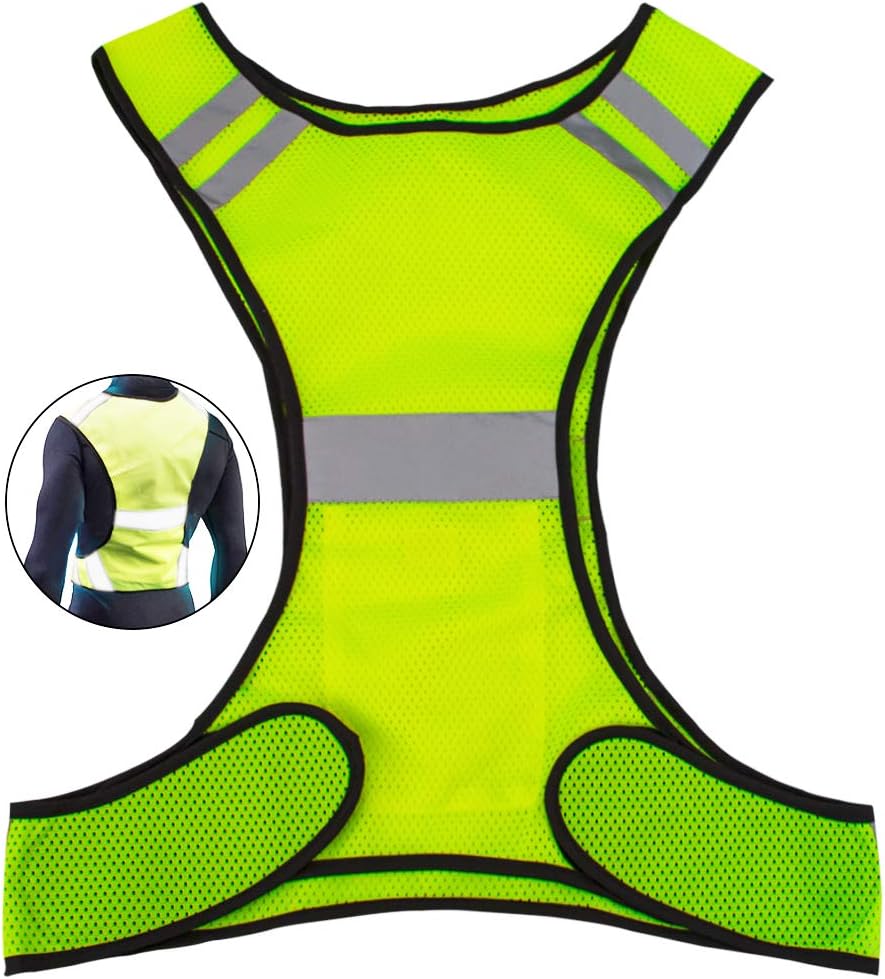 Uncle Paul Reflective Gears - Safety Vest High Visibility for Running Cycling Dog Walking Sports with Pocket for Adults Kids
