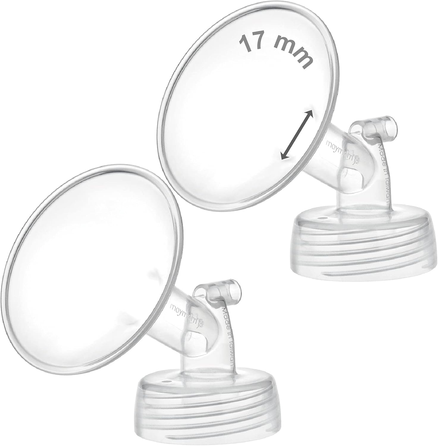 2X 17 mm Maymom Wide Neck Pump Parts Compatible with Spectra S1/S2 Pumps; Incl Wide Mouth Flanges; Not Original Spectra Flange; Replaces Spectra Shield (Two Small Flanges)