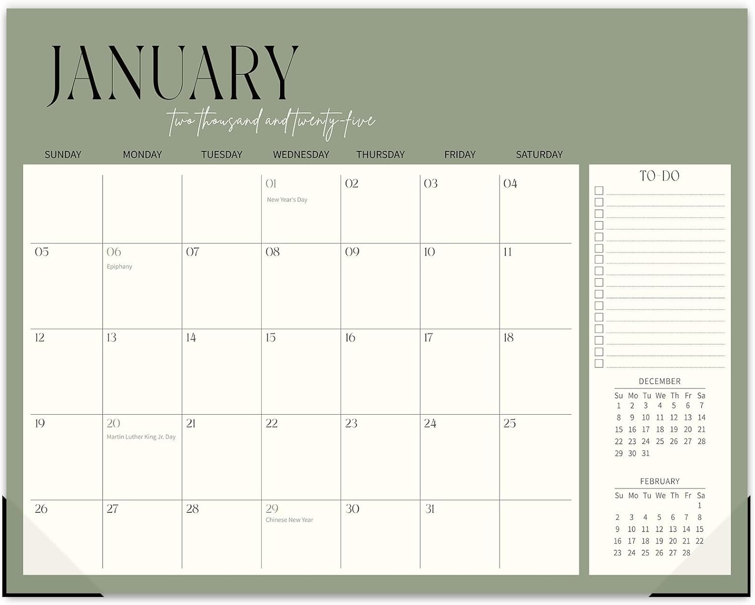 Guasslee Desk Calendar 2025, Desk Top Calendar 2025, 18-Month School Year Desk/Wall Calendar, 2025 Jan-2026 June, 14" X 11" Monthly Planner With Thick Paper For Office Home School Organizing