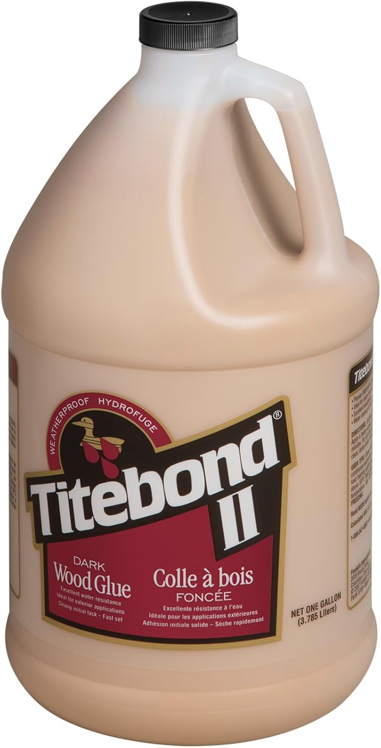 Titebond II Dark Wood Glue 16 Oz. – Water-Resistant Brown Adhesive for Interior/Exterior Use, Strong Fast-Set Formula, Easy Water Cleanup – 3706