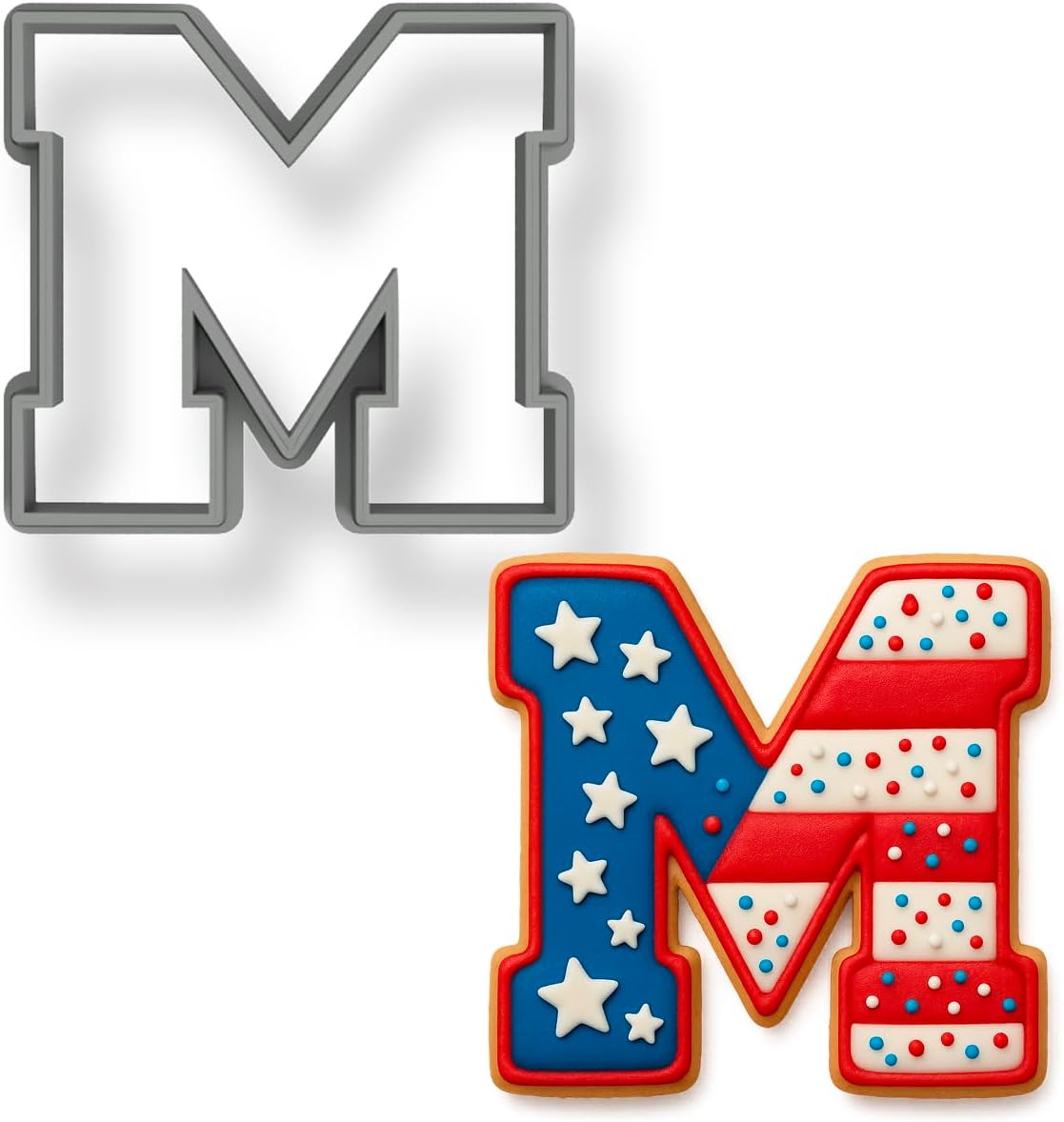 Varsity Letter M Cookie Cutter 3 Inch (Random Color)