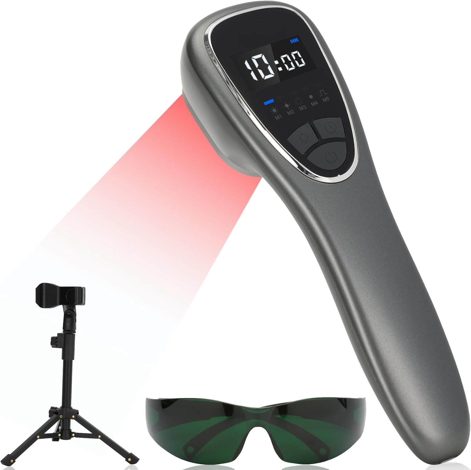 Cold Laser Therapy Device for Dogs, Red Light Therapy for Pain Relief, Joint, Knee and Muscle, 6x808nm+12x650nm, LLLT Near Infrared Light Device with Stand & Glasses, Human & Pet-Friendly