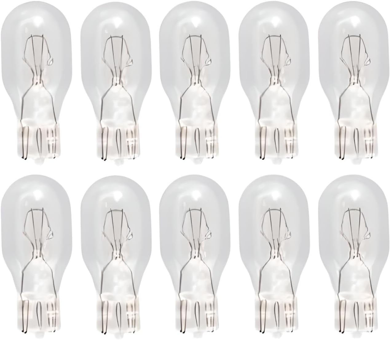OCS Parts -12V Miniature Light Bulbs for RV Camper Trailers - Push-in Bulbs for Motorhomes, Clear Wedge Base- Pack of 10
