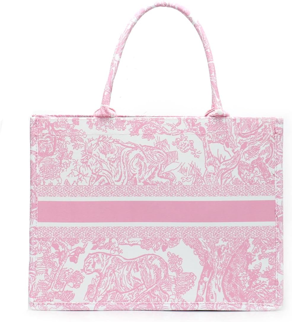 FENGJINRUHUA Fashion Luxury Tote Bag Cotton Linen Handbag Large Capacity Jacquard Retro Exquisite