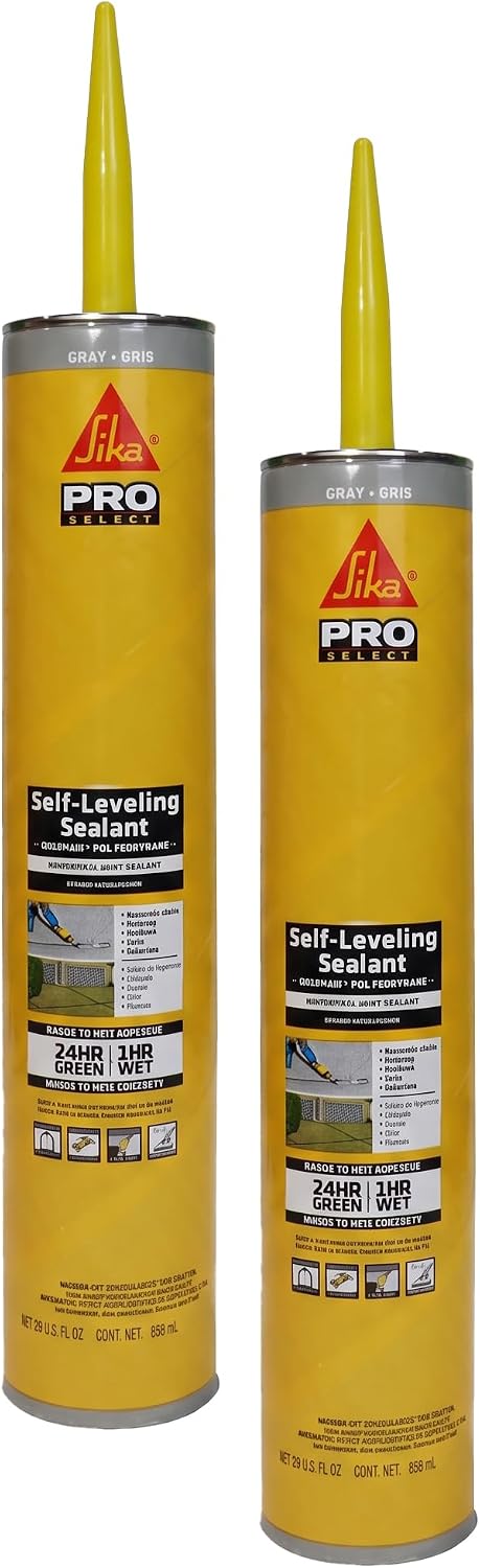 Sikaflex Self Leveling Polyurethane Sealant, Gray | Accelerated Curing | For Concrete Joints | 29 fl. oz | Pack of 2