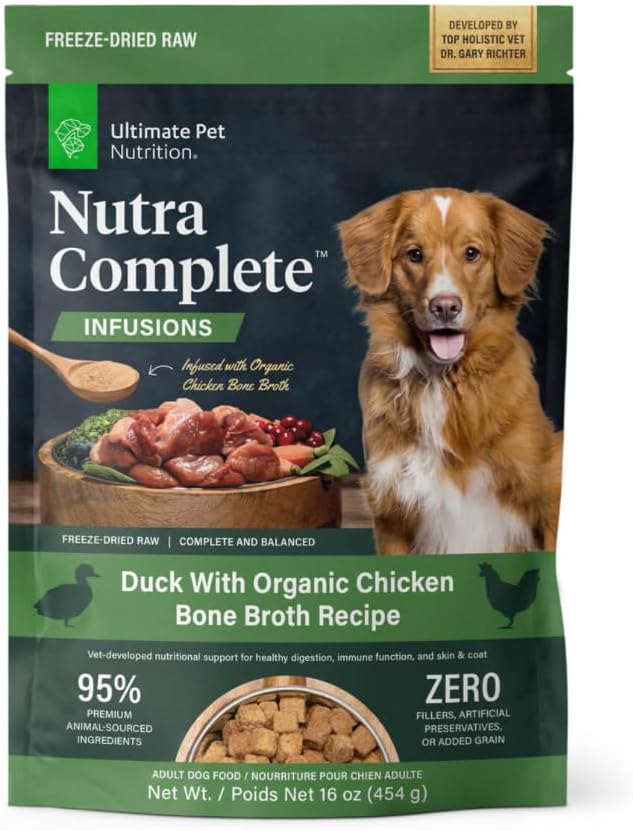ULTIMATE PET NUTRITION Nutra Complete Freeze-Dried Raw Dog Food, Duck 1lb