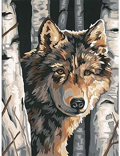 Dimensions Paint by Number, Wolf Among Birches