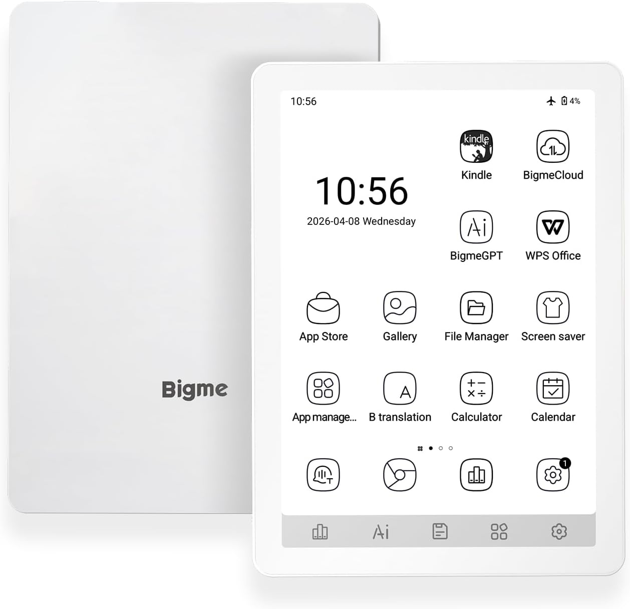 Bigme B6 6" E-Ink E-Reader, 2GB+32GB, Android 14, Front Light, White