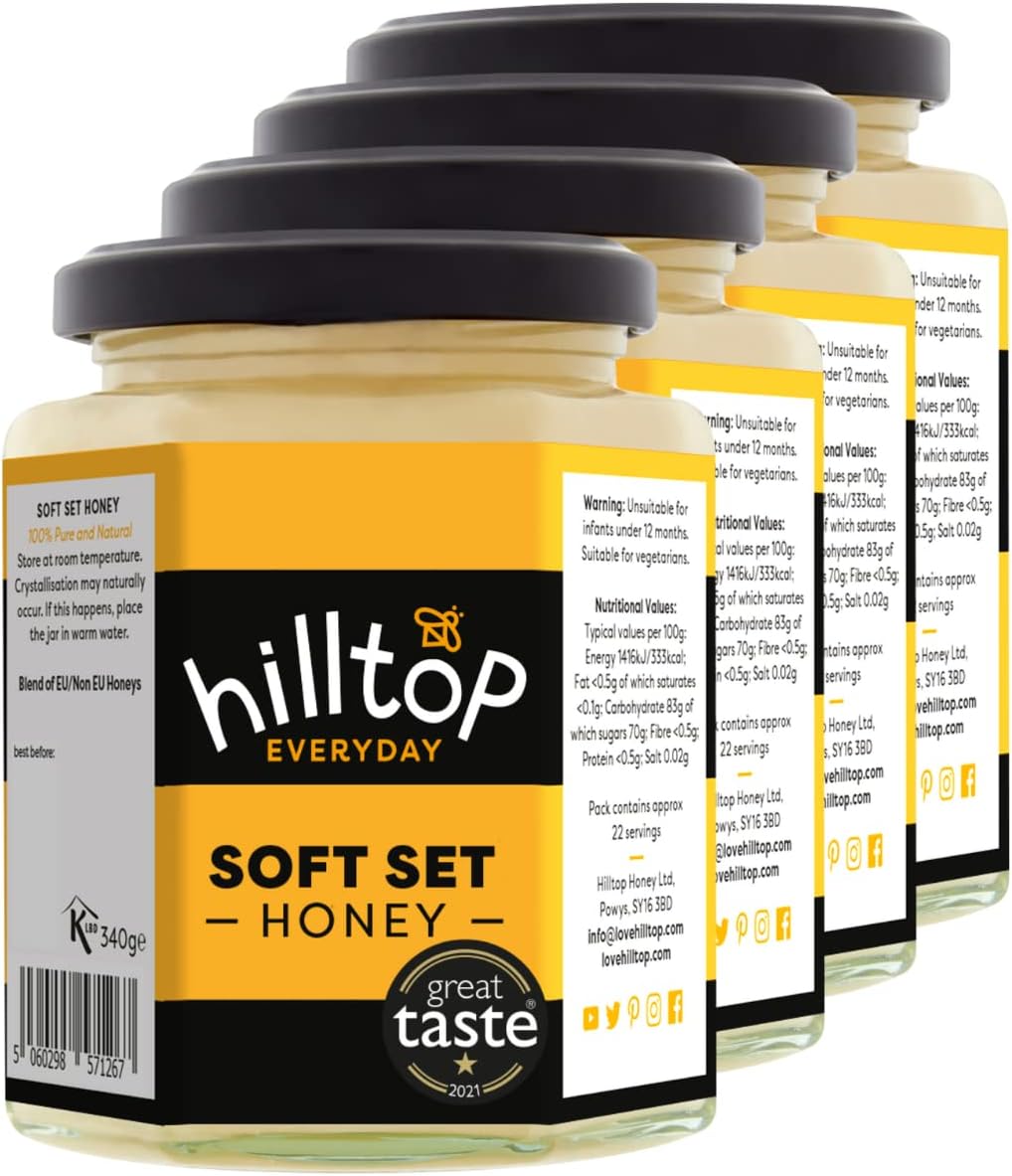Hilltop Honey - Soft Set Honey - 4 x 340g