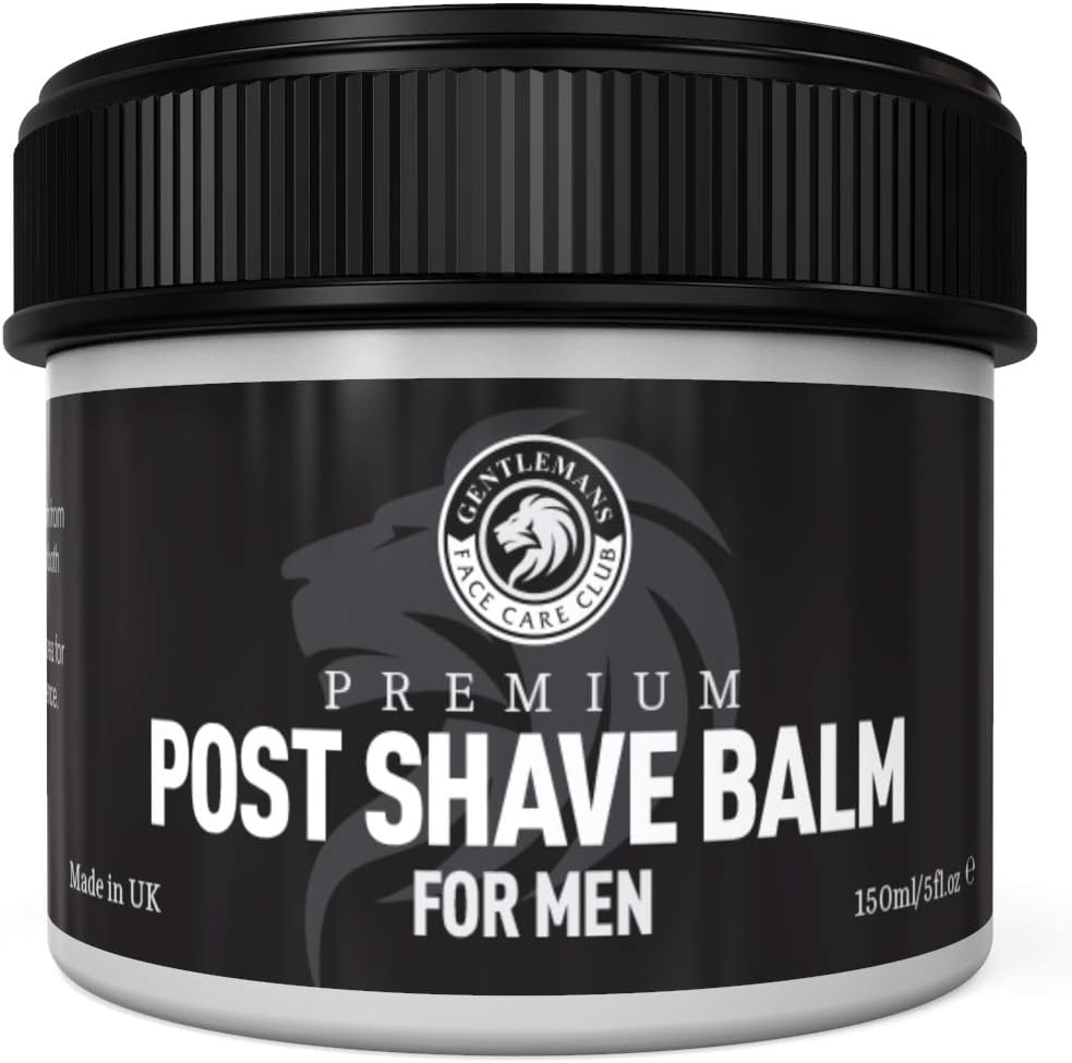 Gentlemans Face Care Club Aftershave Balm For Men - Vegan Friendly After Shave Post Shave Gel With Witch Hazel + Aloe Vera - Calms Sensitive Skin & Razor Burn Fast