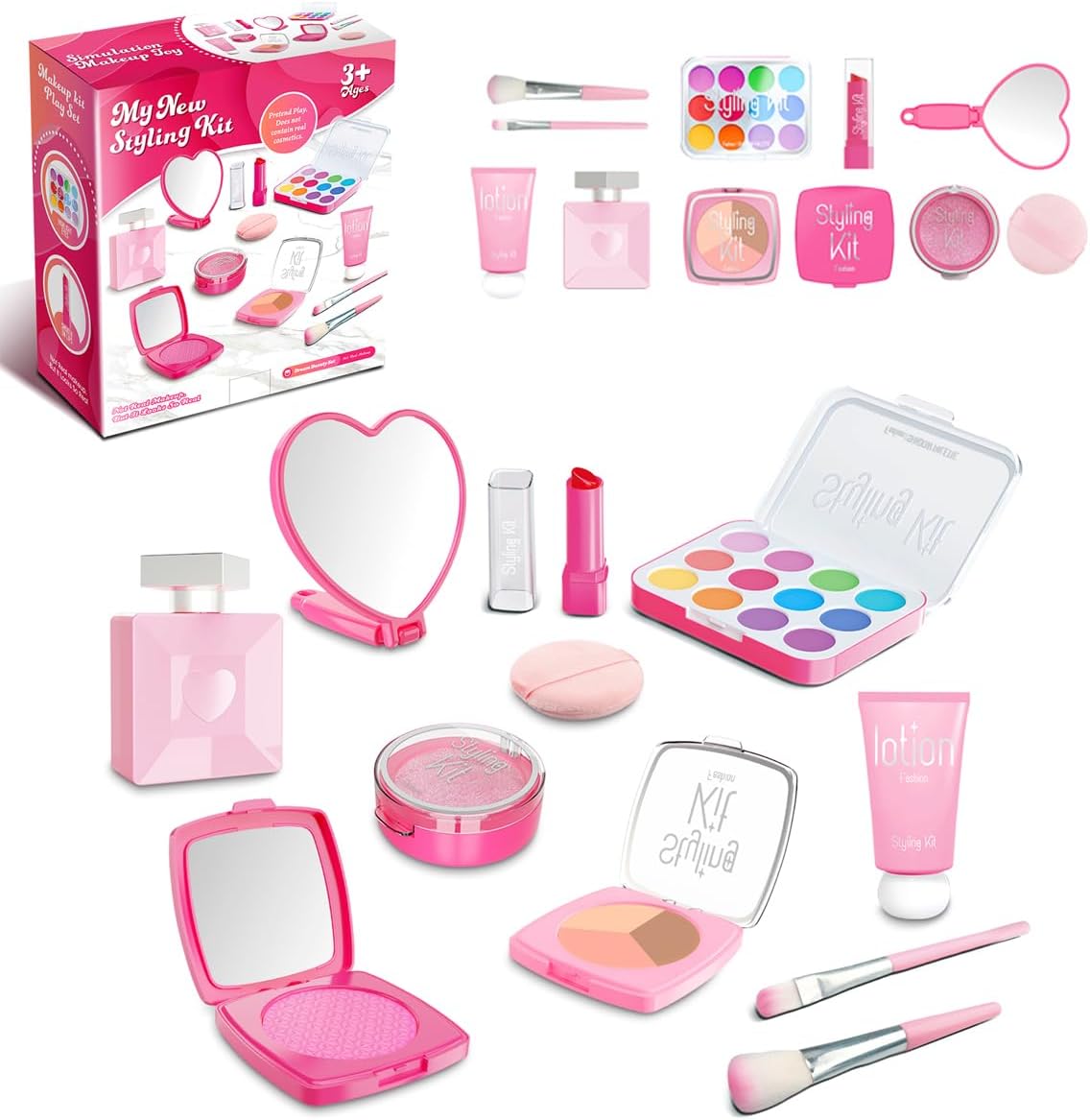 Fake Makeup Kits for Girls Toys 3 4 5 Years Old, Pretend Makeup Toys for Girls Birthday Gifts 3-5 Years Old