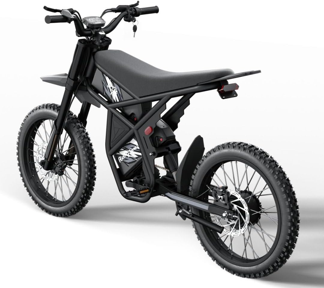 Electric Dirt Bike for Adults, Upgraded 3000W 60V 50MPH //2400W 48V 37MPH Dirtbike, 36.4AH Dual Battery Ebike Up to 85 Miles, 25" Motorcycle Tire, UL2849 All Terrain for Mountains, Snow, Sand
