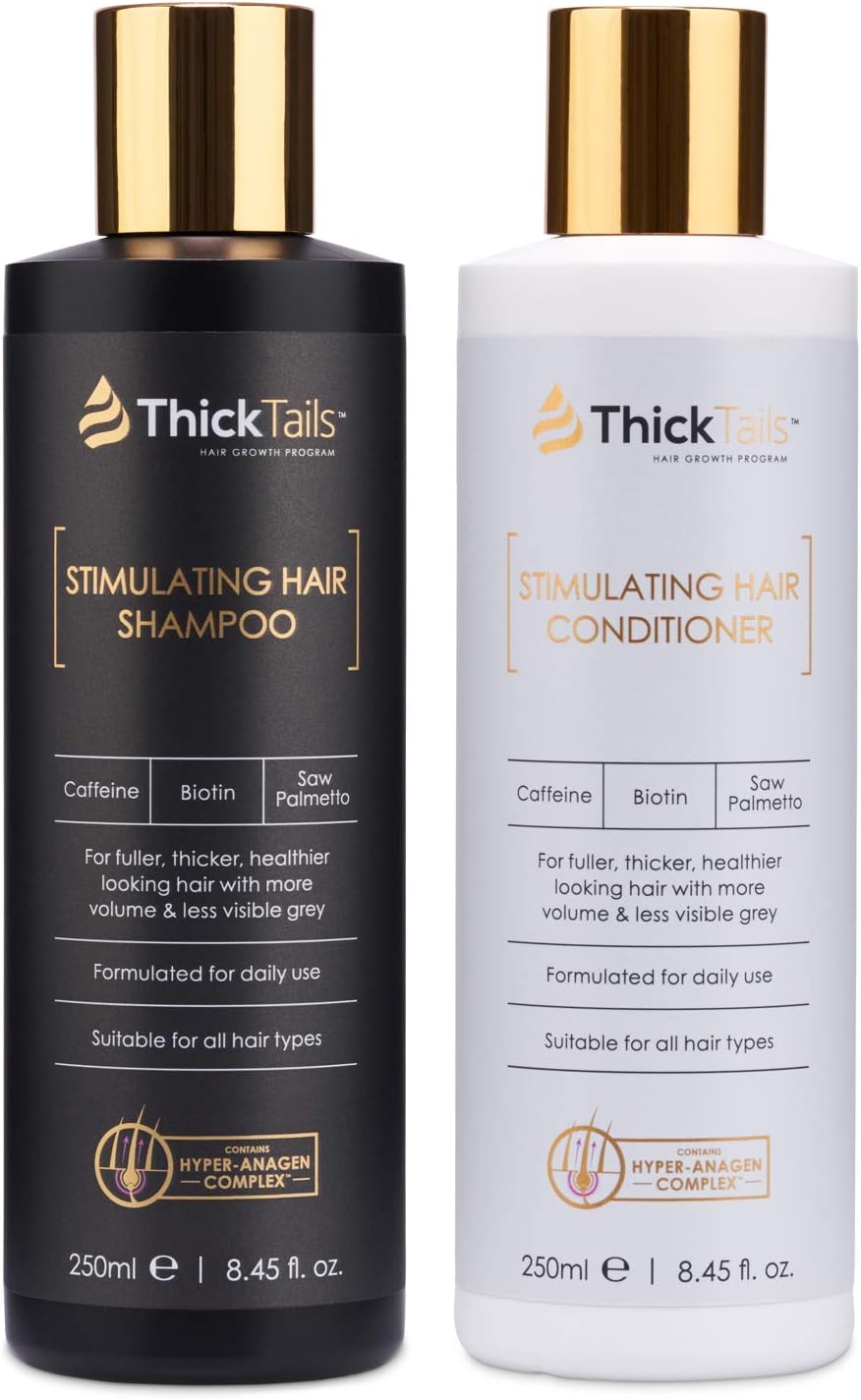 ThickTails Hair Growth Shampoo and Conditioner Set – Biotin, Caffeine, Saw Palmetto & Botanical Extracts – Sulphate-Free Vegan Haircare for Women – Fuller-Looking Hair & Healthy Scalp Support