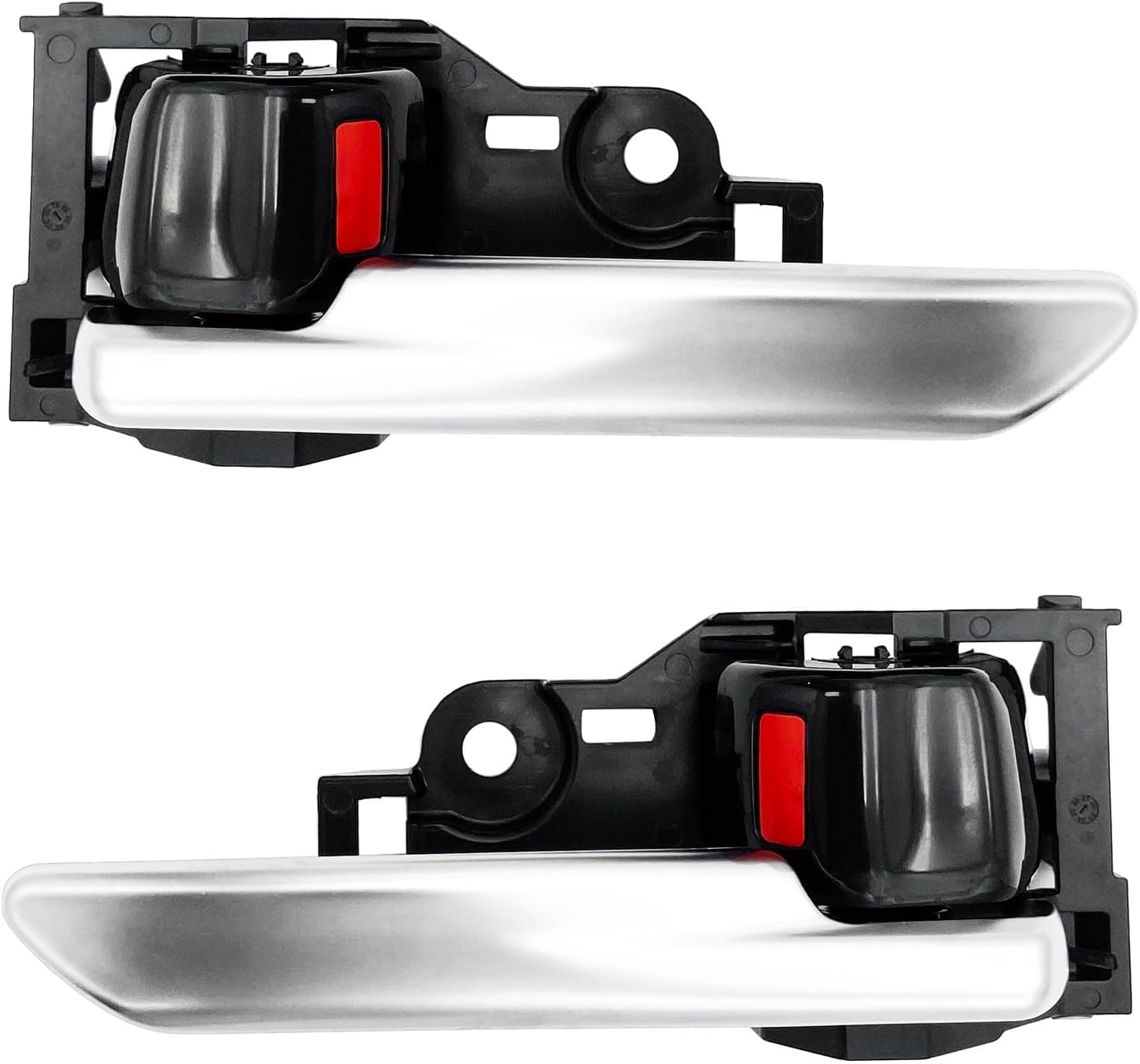 Cheriezing Interior Door Handle, Silver Lever, Left & Right Side, 1 Pair