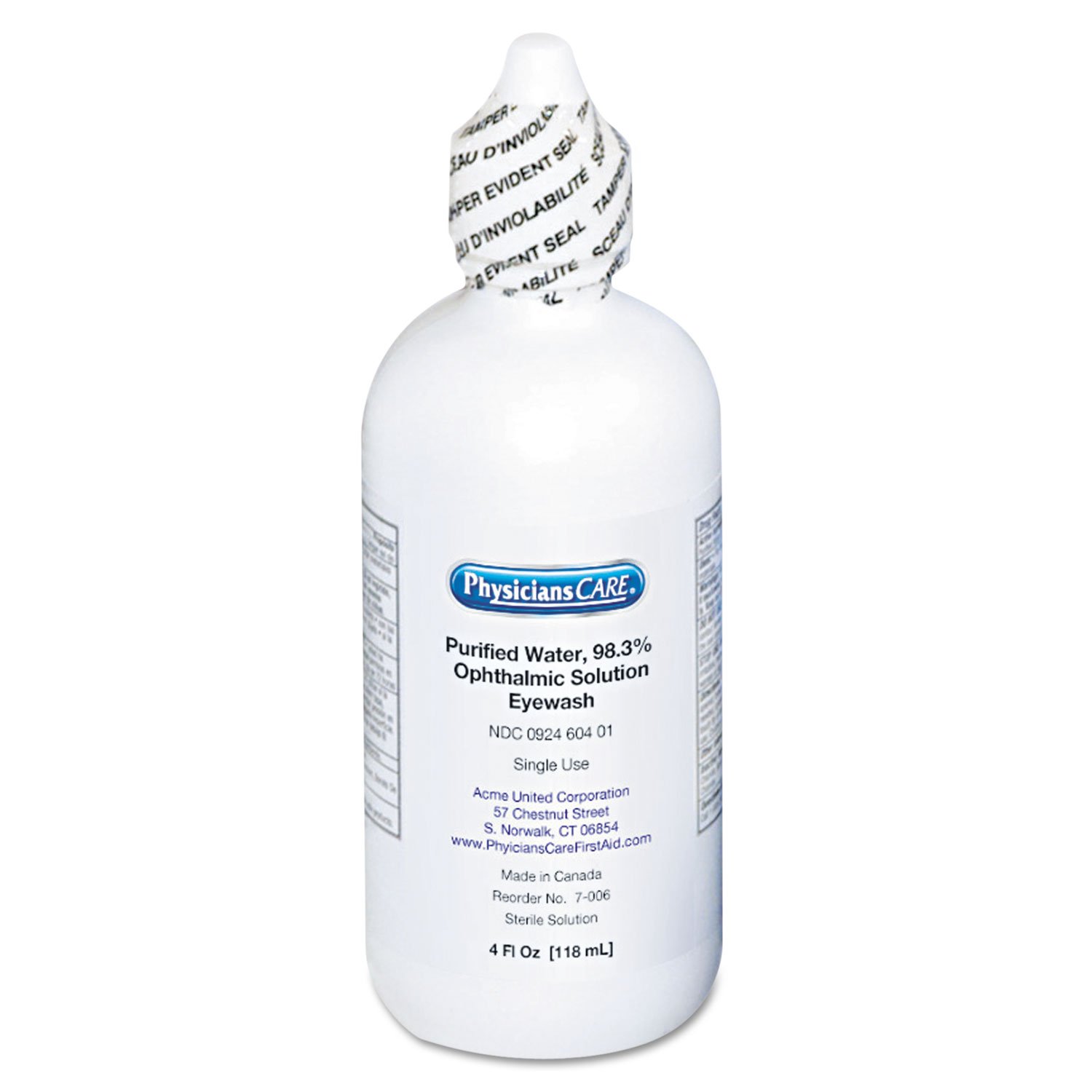PhysiciansCare by First Aid Only 7-006 Eye Wash Solution, 4 oz Bottle