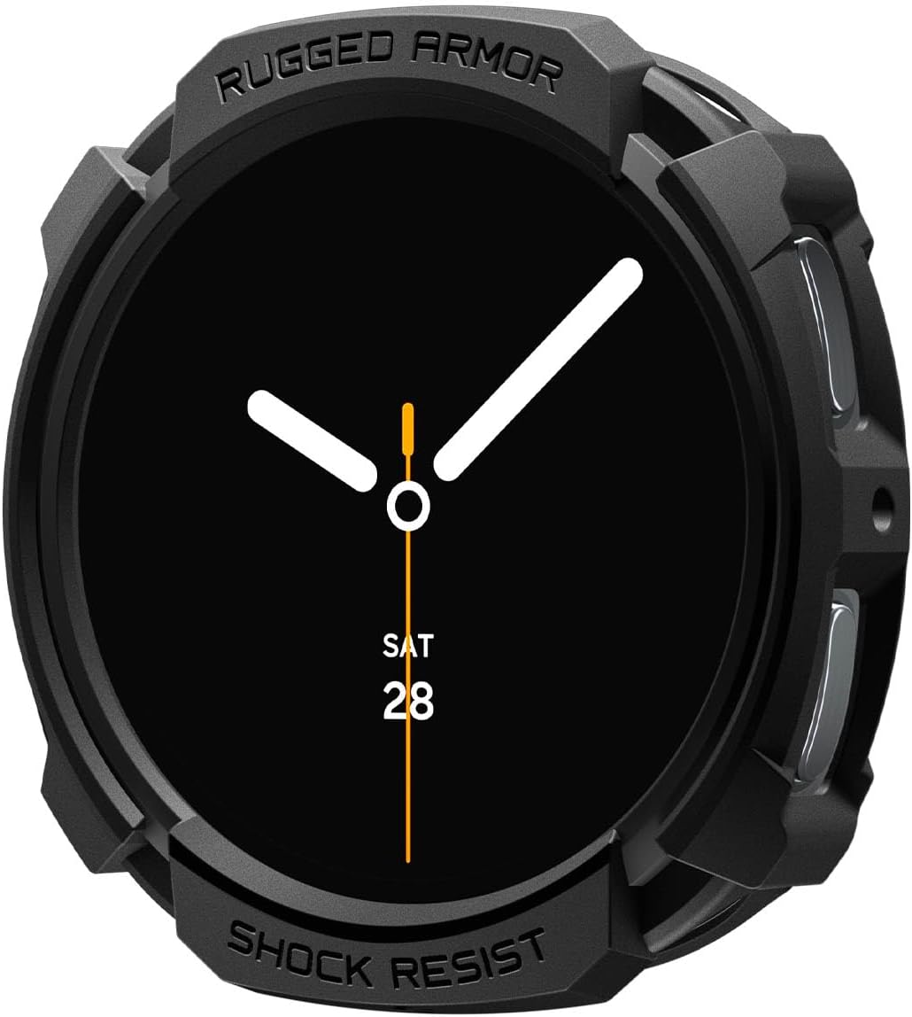 Spigen Rugged Armor Designed for Samsung Galaxy Watch 8 40mm Case Durable TPU Cover (2025) - Matte Black
