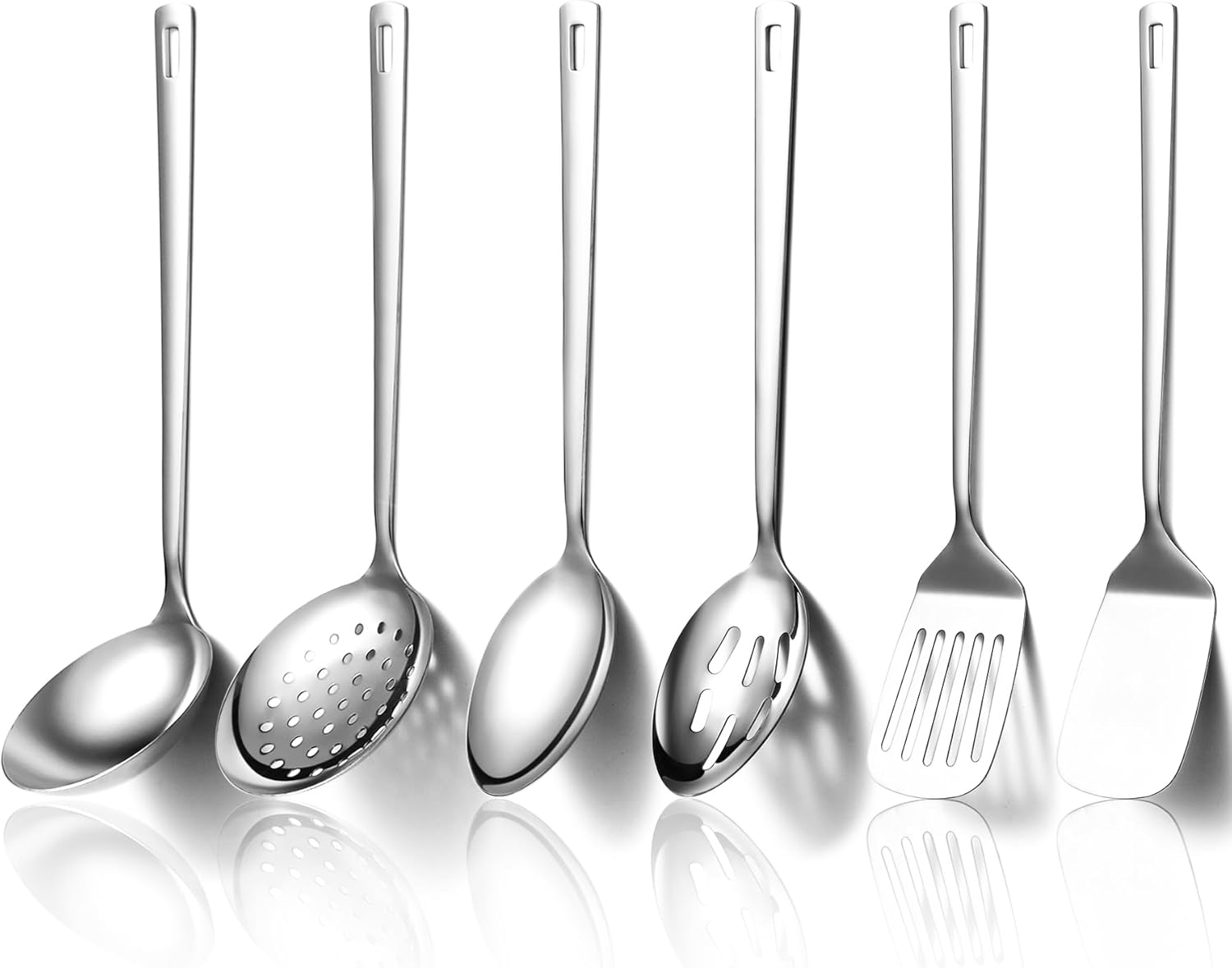 Evanda Kitchen Utensils Set 6pcs, Stainless Steel Cooking Utensils Set, Heavy Duty Kitchen Tools Spatulas Set, Home Essentials Kitchen Accessories