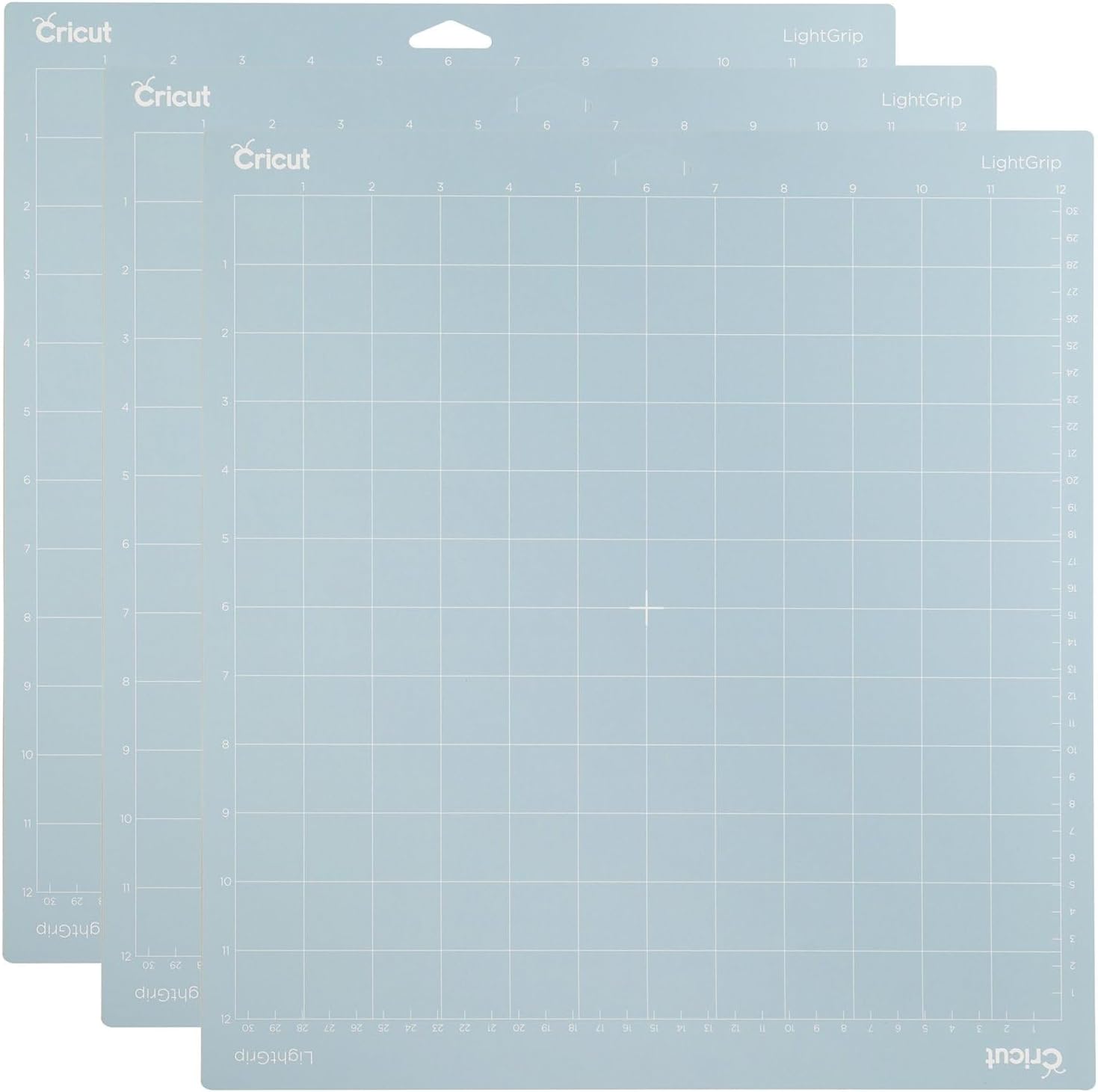 Cricut LightGrip Cutting Mats 12in x 12in, Reusable Cutting Mats for Crafts with Protective Film, Use with Printer Paper, Vellum, Light Cardstock & More for Explore & Maker (3 Count)