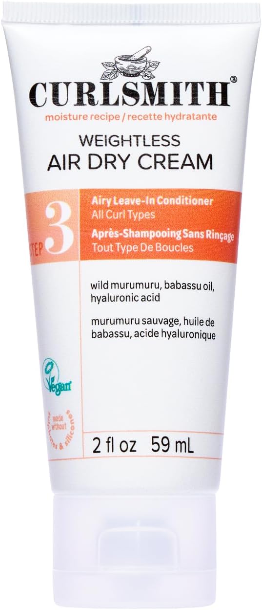 Curlsmith - Weightless Air Dry Cream - Vegan Leave-In Conditioner for Any Hair Type, Smooths Hair (59ml)