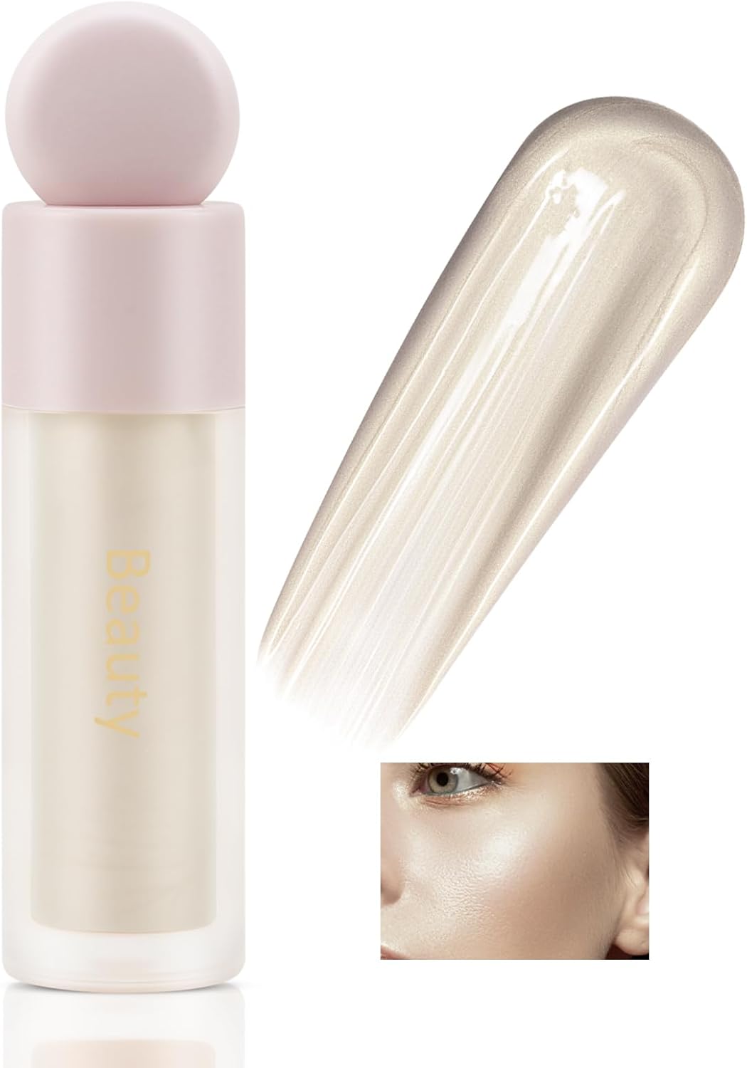 Boobeen Liquid Highlighter - Luminizer Shimmer Face & Body, Creamy Glow, Natural Light, Highlight & Brighten