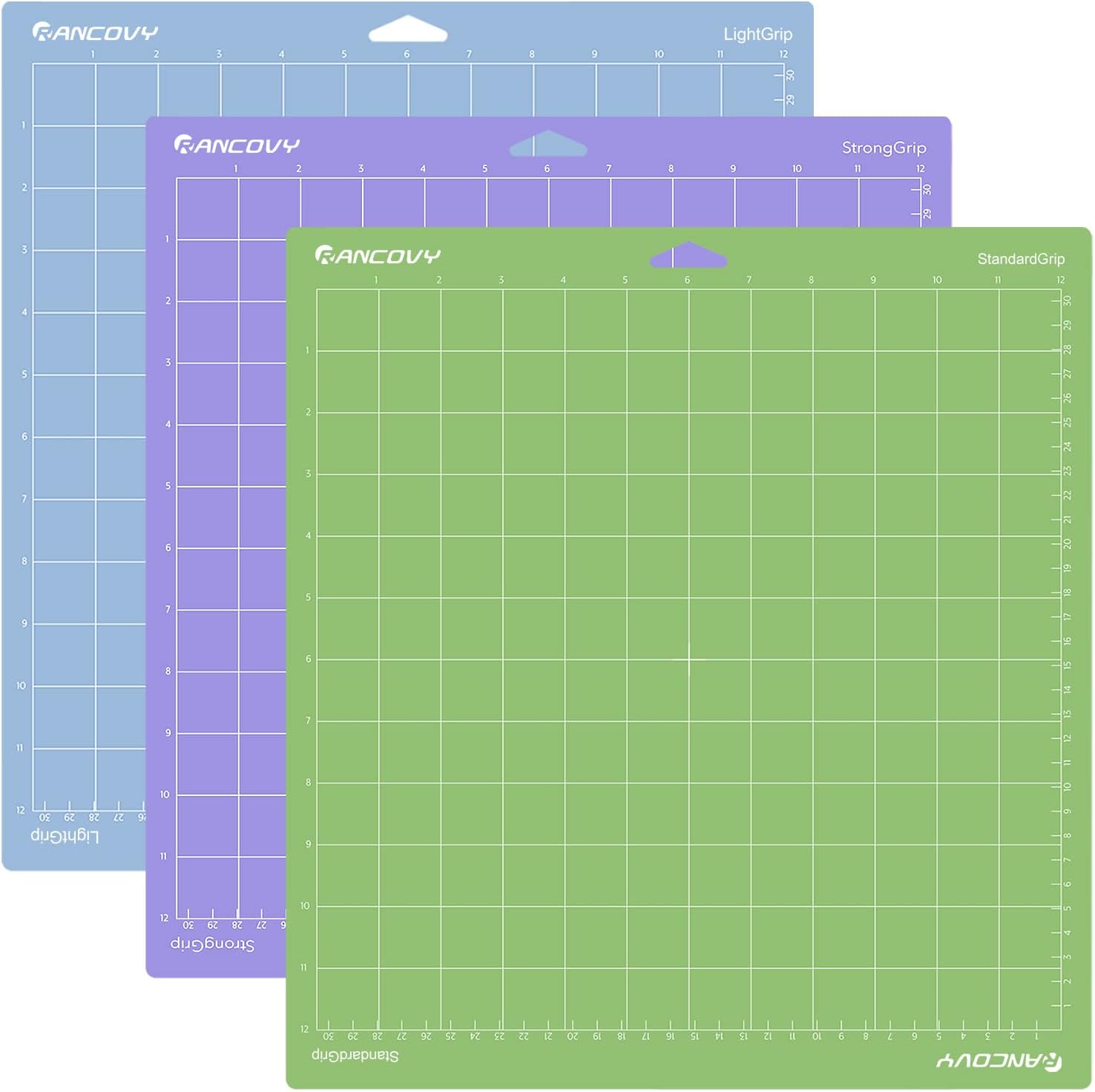 Cutting Mat for Cricut Maker 4/3/Maker/Explore 5/4/3/Air 2/Air/One (StandardGrip/LightGrip/StrongGrip) Variety Cutting Mat 12"x12" Adhesive Cricket Cut Mats for Cricut 3 Pack