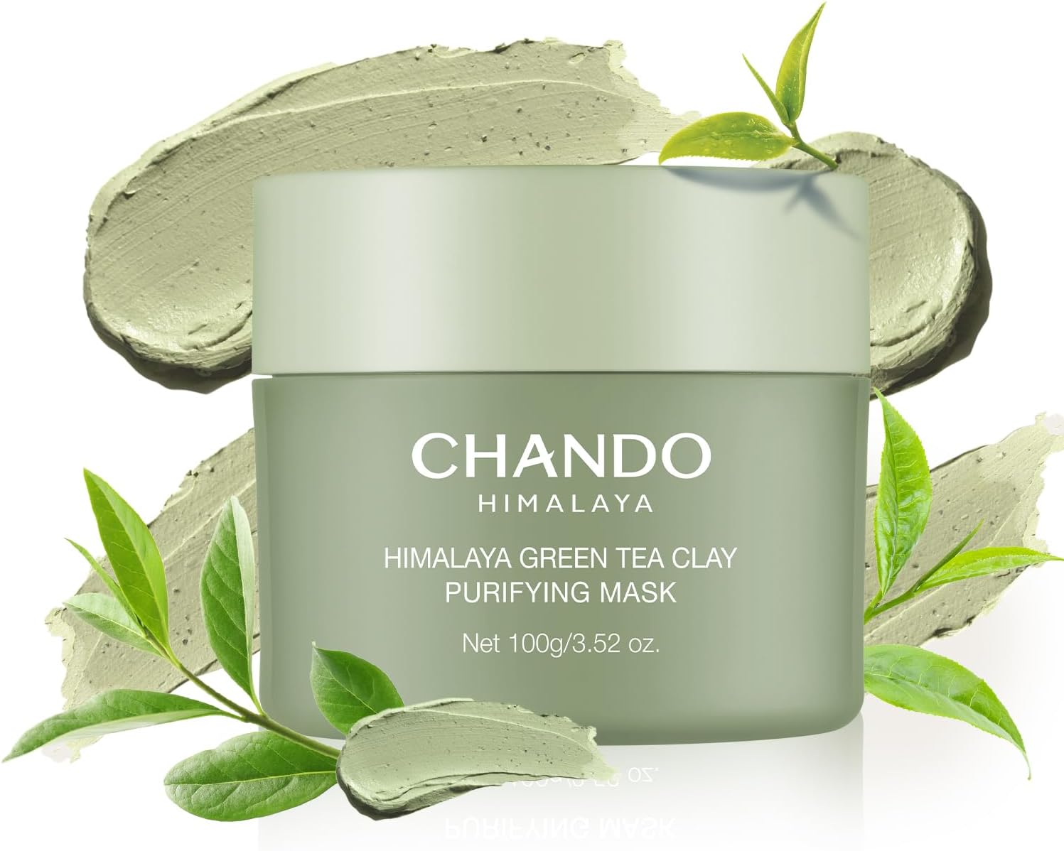 CHANDO HIMALAYA Purifying Clay Mask with Green Tea 100g/3.53oz Clay Mask Pore Cleansing with Green Tea Extract and Purslane Extract Control Mask