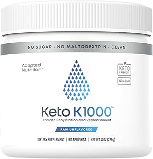 Hi-Lyte Keto K1000 Electrolyte Powder | Unflavored | Hydration Supplement Drink Mix | Boost Energy & Beat Leg Cramps | No Sugar, Stevia, Maltodextrin | 50 Servings