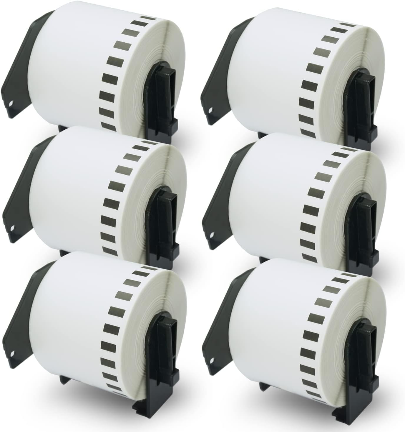 BETCKEY - 6 Rolls DK-22205 Labels, 62mm x 30.48m, 6 Continuous Length Paper Labels Compatible with Brother QL Label Printers