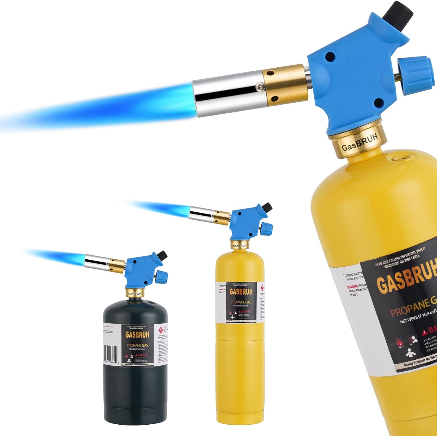 Propane torch Head with Igniter, Gas Torch Kit for Propane, Mapp Gas,High Intensity Torch Head, Trigger Start GasTorch,Turbo Gas Torch,Welding Torch Kit, Blow Torch(CSA,Handy Torch)