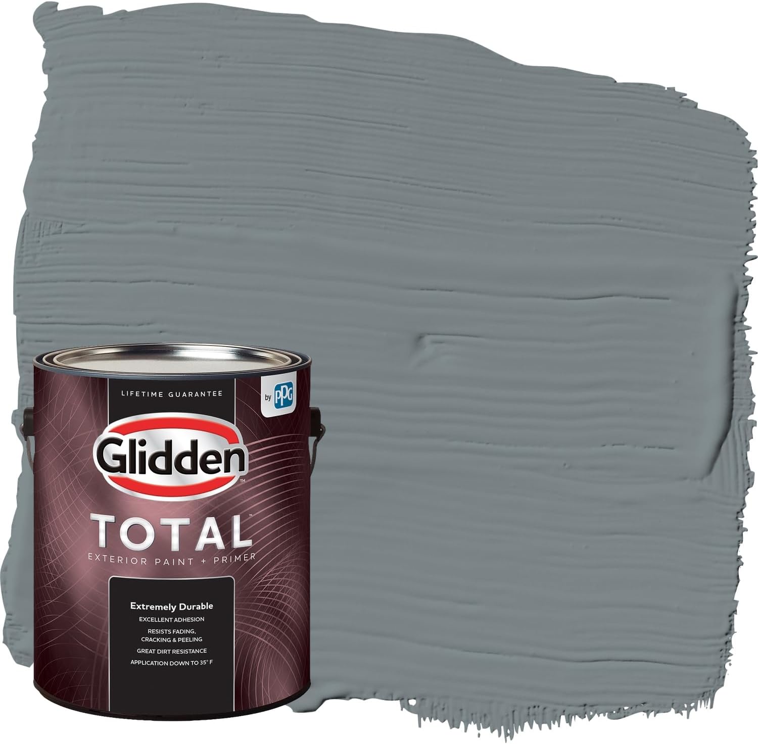 Glidden Total 1 gal. Garrison Gray/Grey Semi-Gloss Exterior Paint with Primer