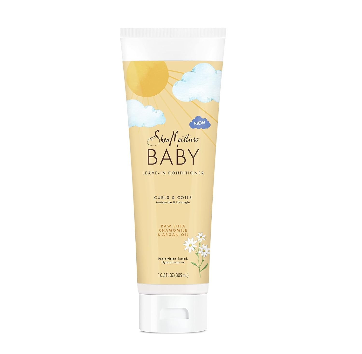 SheaMoisture Baby Leave-In Conditioner for Curly Hair Raw Shea, Chamomile and Argan Oil Moisturizes and Helps Detangle Delicate Curls and Coils 10.3 oz