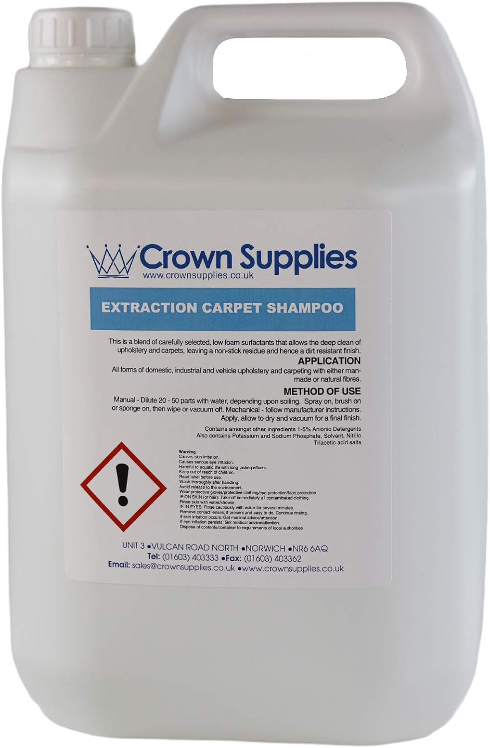 Professional Carpet Shampoo 5 Litres - Suitable for all Machines