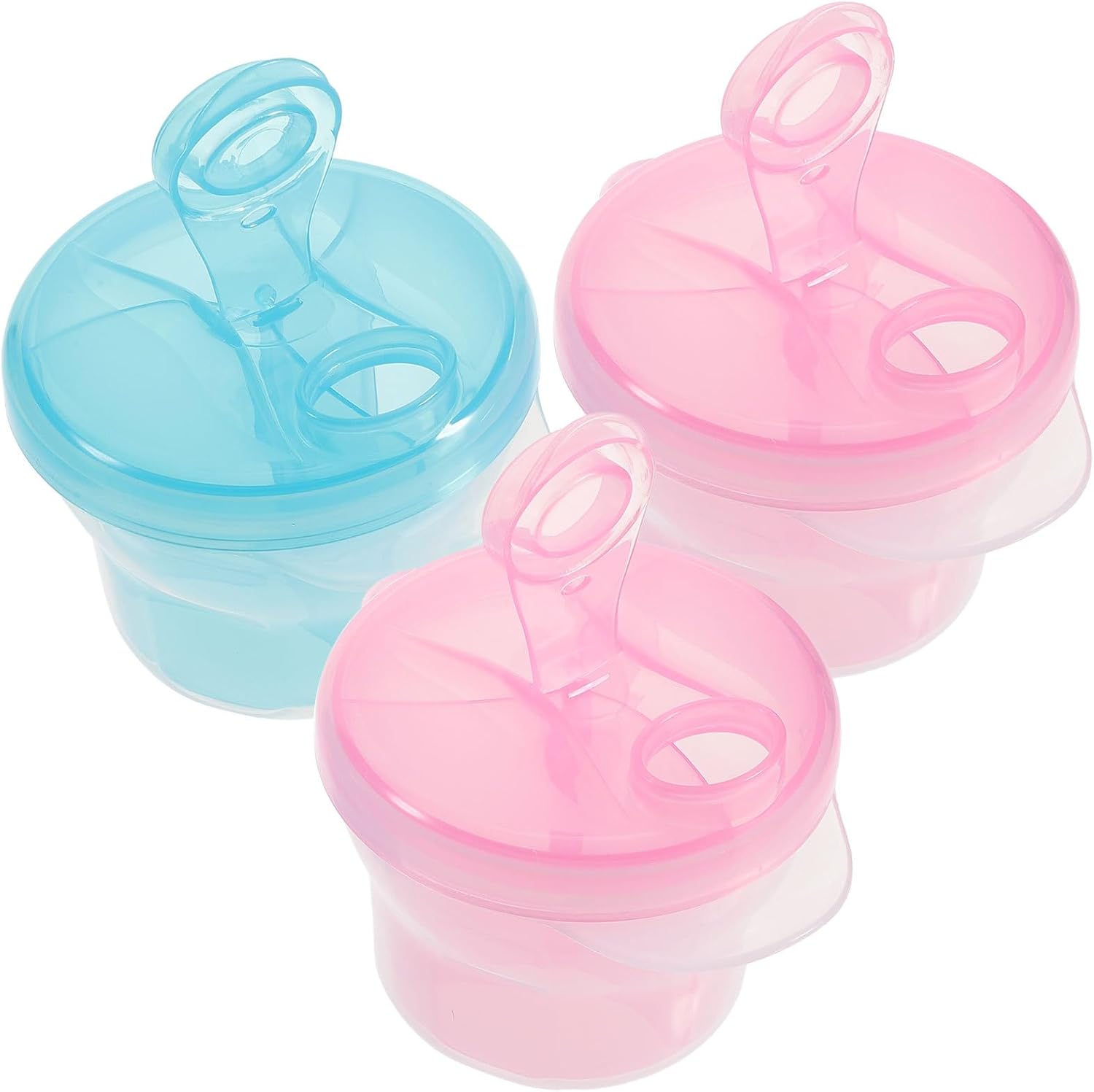 Healifty 3Pcs Box Snack Storage Container Milk Storage Container Portable Formula Dispenser Formula Holder Baby Formula Dispenser Formula Mixing Bottle Baby Holder Food Divider to Rotate