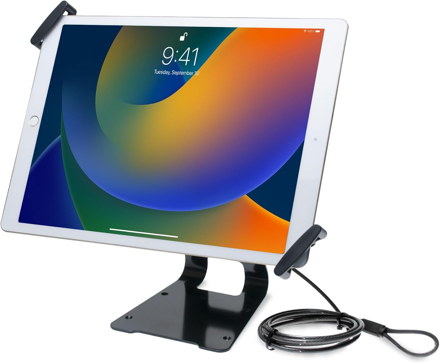 CTA Digital Adjustable Anti-Theft Security Grip & POS Stand for iPad Pro 9.7/10.5/12.9, iPad (2017), iPad Air, and 9.7-13 Inch Tablets