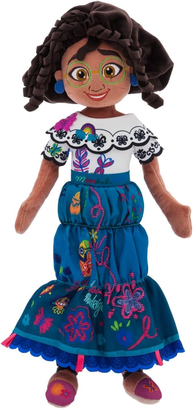 Disney Store Official Mirabel Plush Doll - Soft Plush with Embroidered Features & Glasses, Skirt with Embroidered Detailing Princess Toys, Encanto Toys