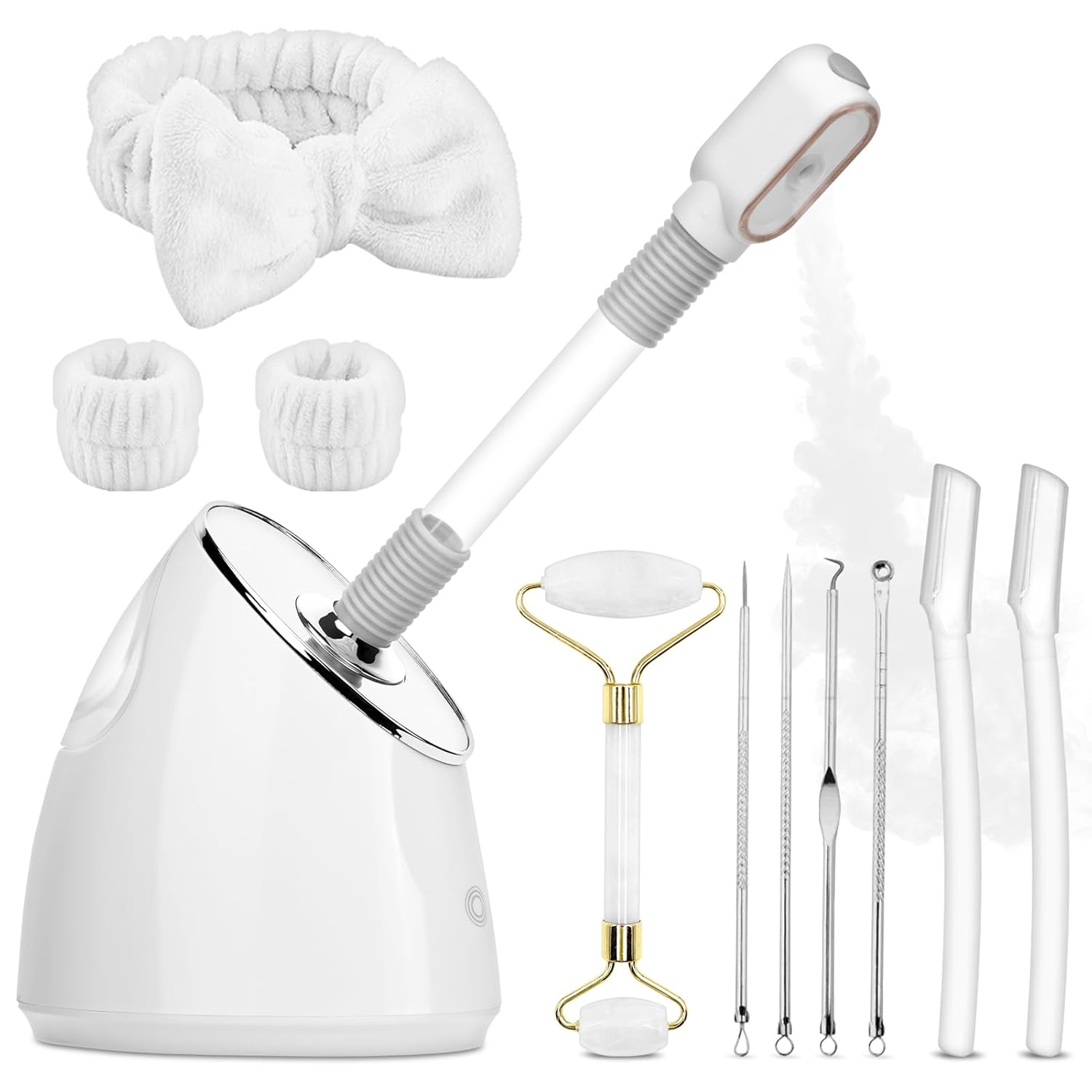 Facial Steamer Spa Kit, Nano Ionic Face Steamer for Deep Cleaning Unclogs Pores, Warm Mist Humidifier Steamer for Face Home Sauna SPA, Self Care Gifts for Women