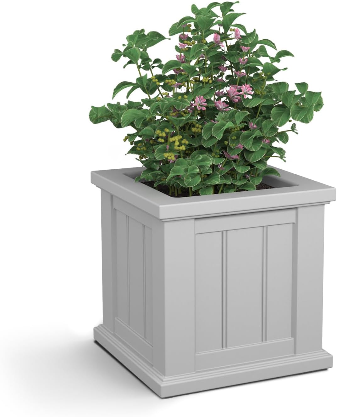 Mayne Cape Cod 14in Square Planter - White - 14in L x 14in W x 14in H - with 3.1 Gallon Built-In Water Reservoir (4836-W)