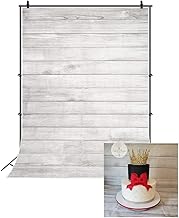 3x5ft Wood Backdrops for Photography White Wooden Board Vintage White Wood Floor Backdrops Baby Shower Birthday Cake Table Photography Backgrounds Newborn Photos Kids Adult Portrait Studio Props