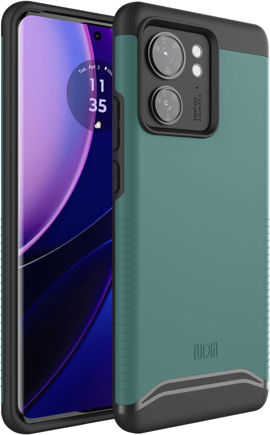 TUDIA DualShield Designed for Motorola Edge 40 Case, [Merge] Military Grade Dual Layer Shockproof Slim Tough Heavy Duty Protective Phone Case Cover (Hunter Green)